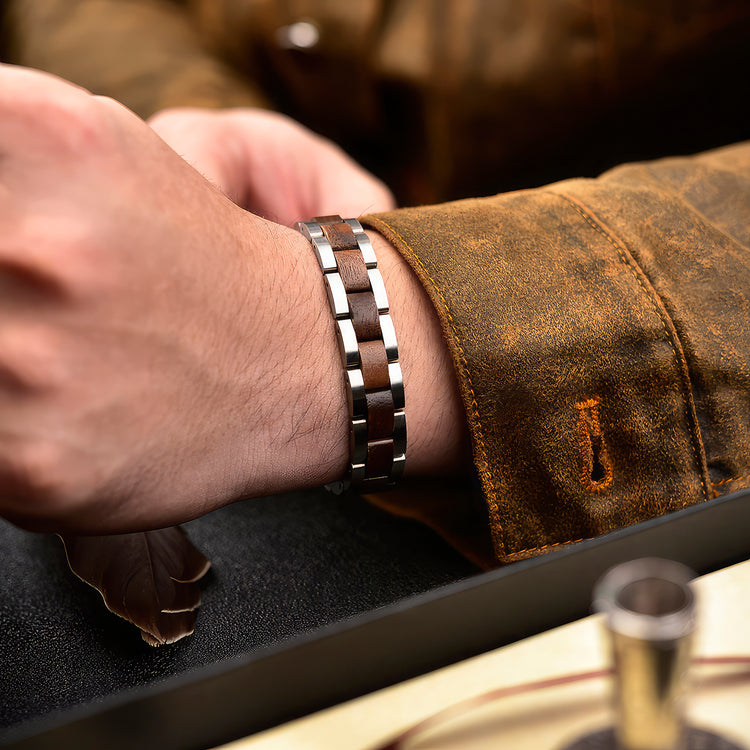 Wood worker's Steel & Wood Bracelet