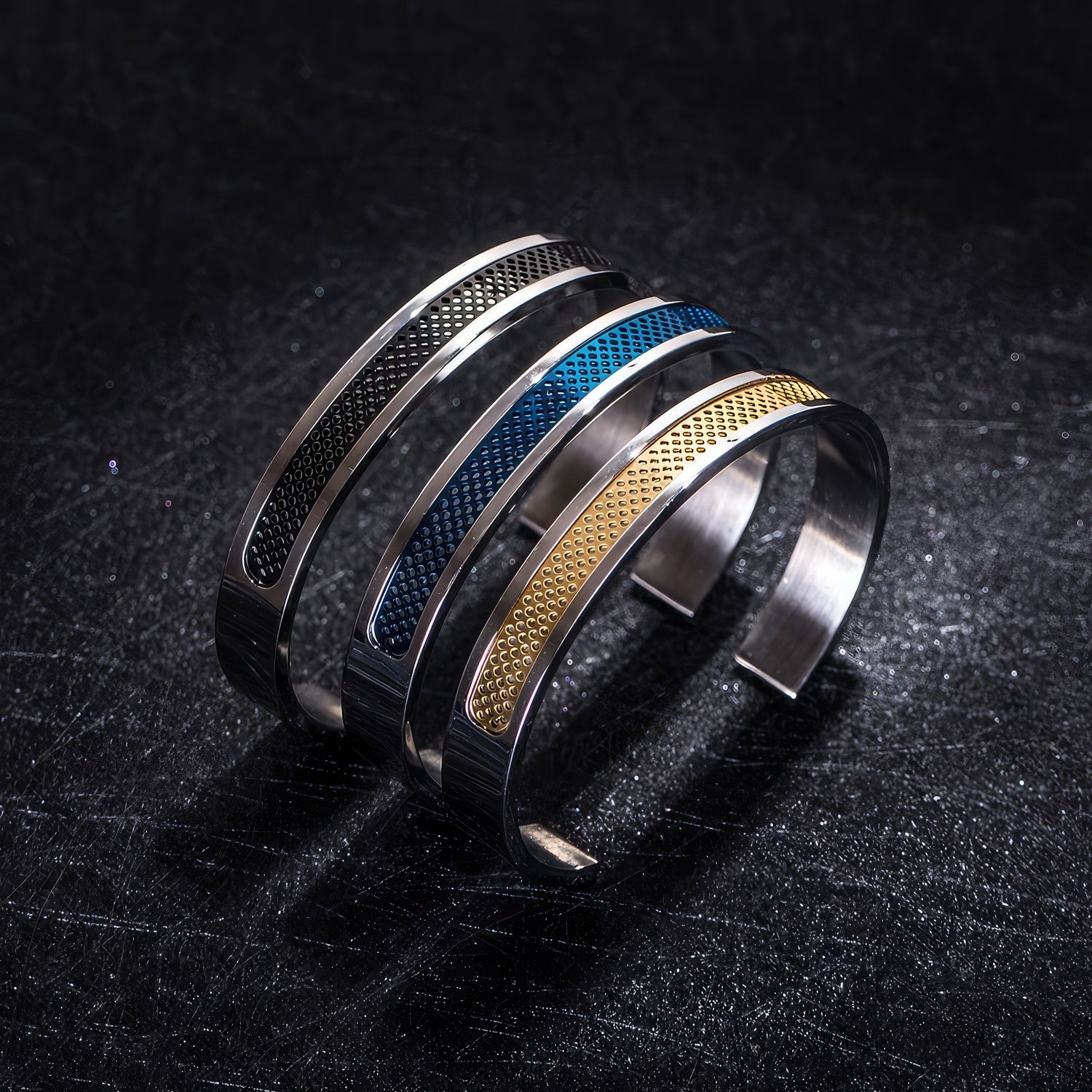 Grill Faced Steel Bangles