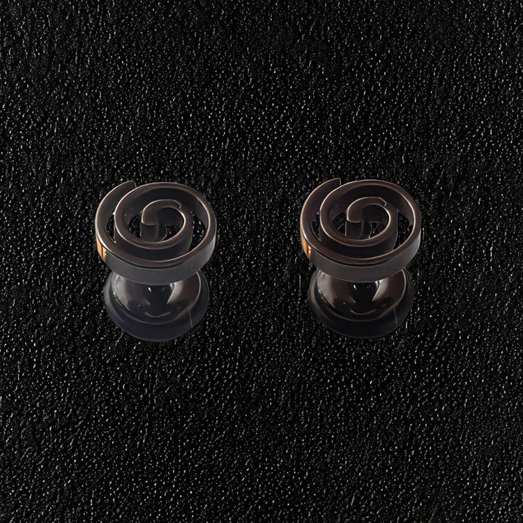 Men's Black Swirl Earrings