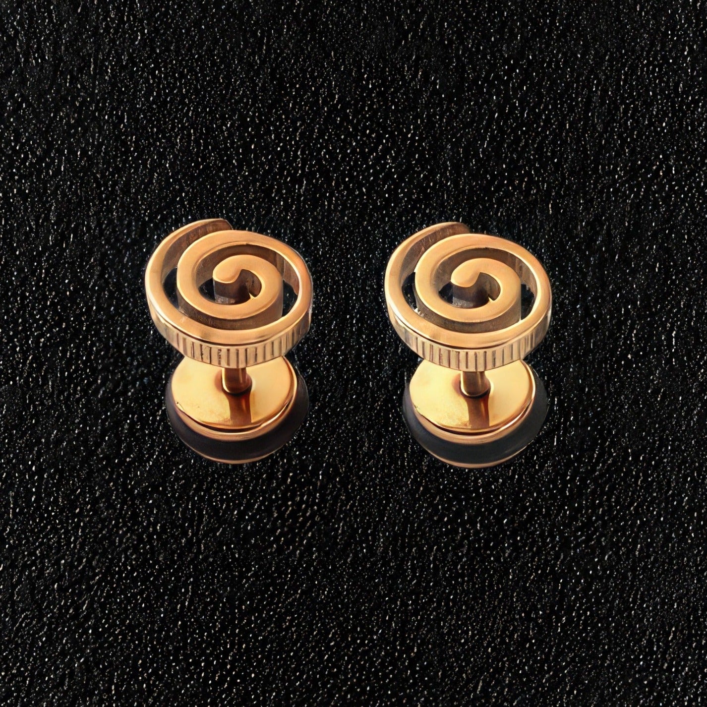 Men's Gold Swirl Earrings
