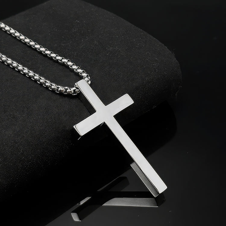 Titanium Cross & Box Necklace