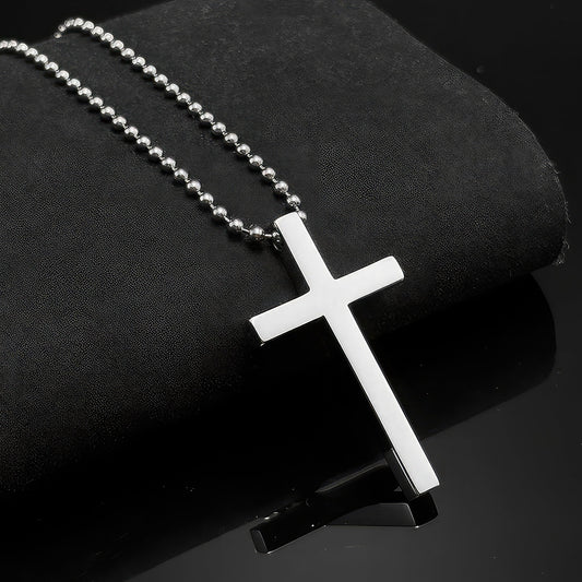 Titanium Cross & Ball Necklace
