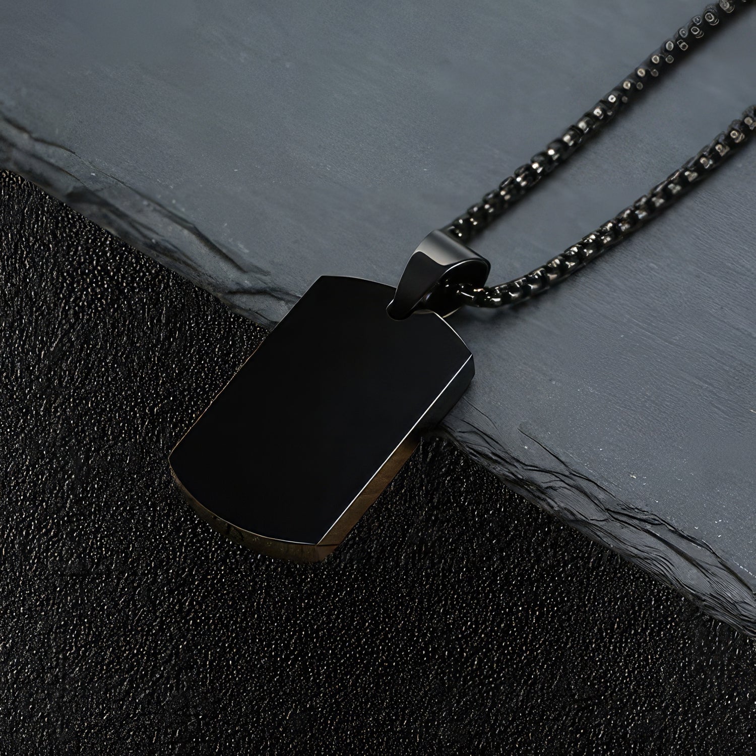 Hollow Dog Tag Pendant Necklace