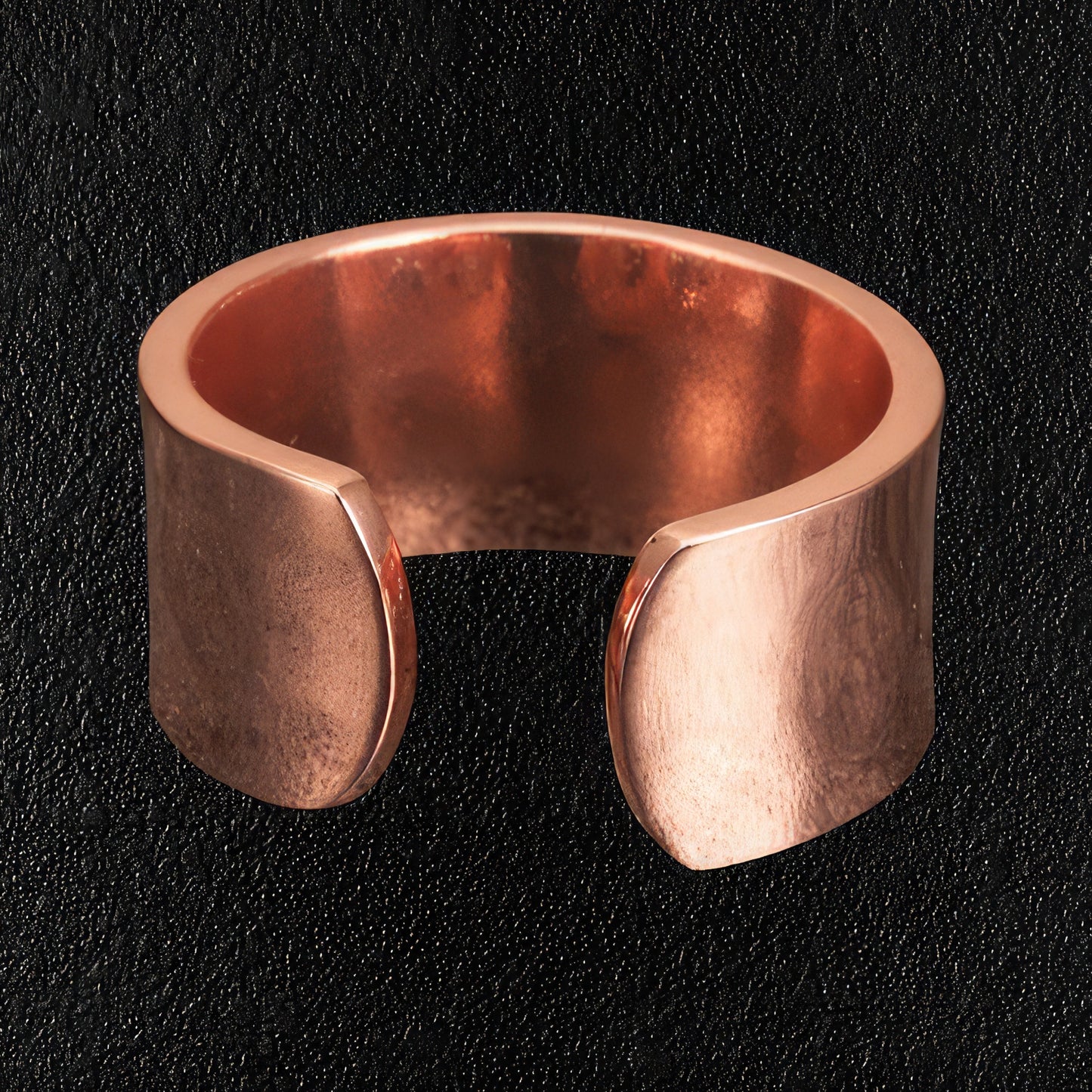 Adjustable Size Wide Concave Copper Ring