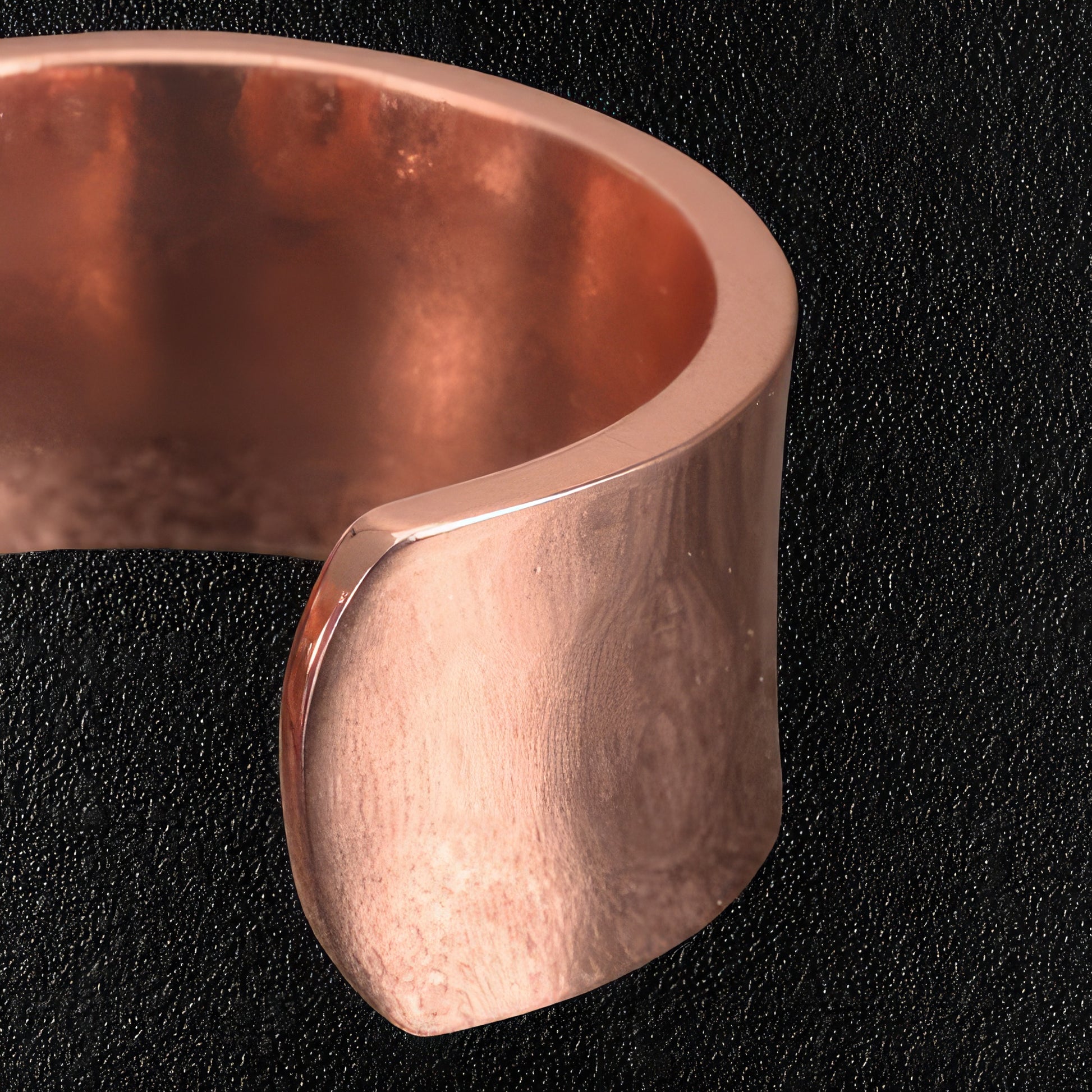 Wide Concave Copper Ring For Men