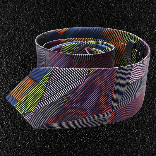 Designer Striped Art Silk Tie