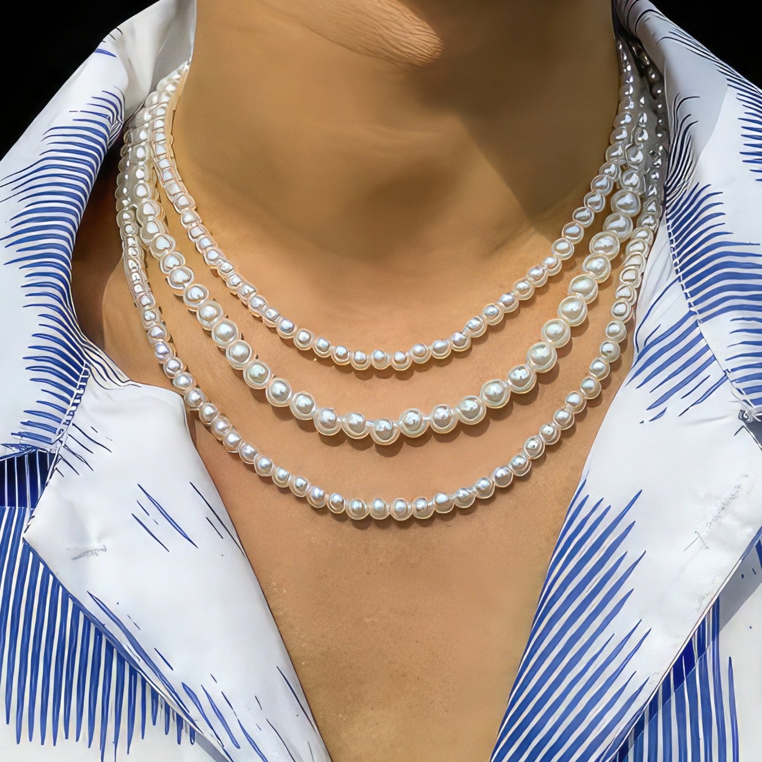 Men's Pearl Bead Necklace