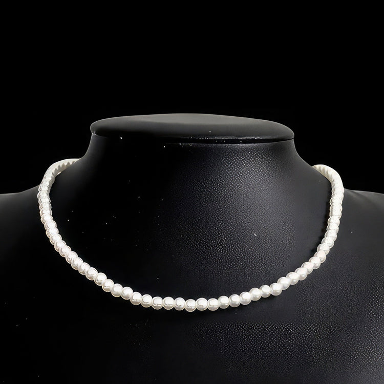 Buy Chunky Pearl Necklace With Sterling Silver Spacers 12mm Pearl Necklace  Men 4mm Silver Balls Online in India - Etsy
