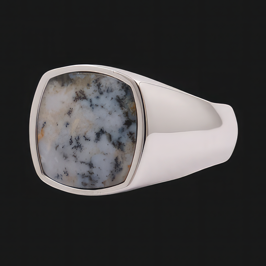 Sterling Silver Moss Opal Ring