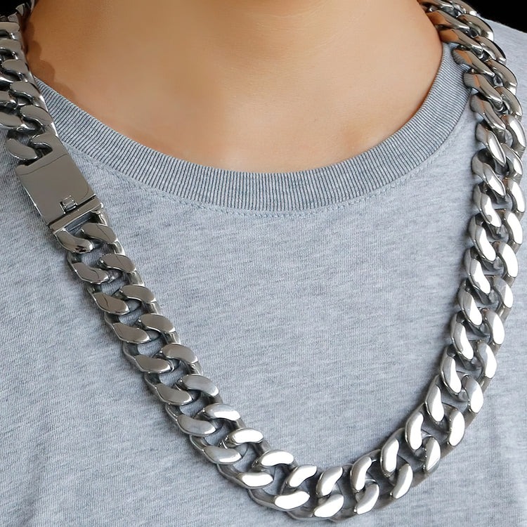 Men's Heavy Cuban Curb Link Chain Necklace