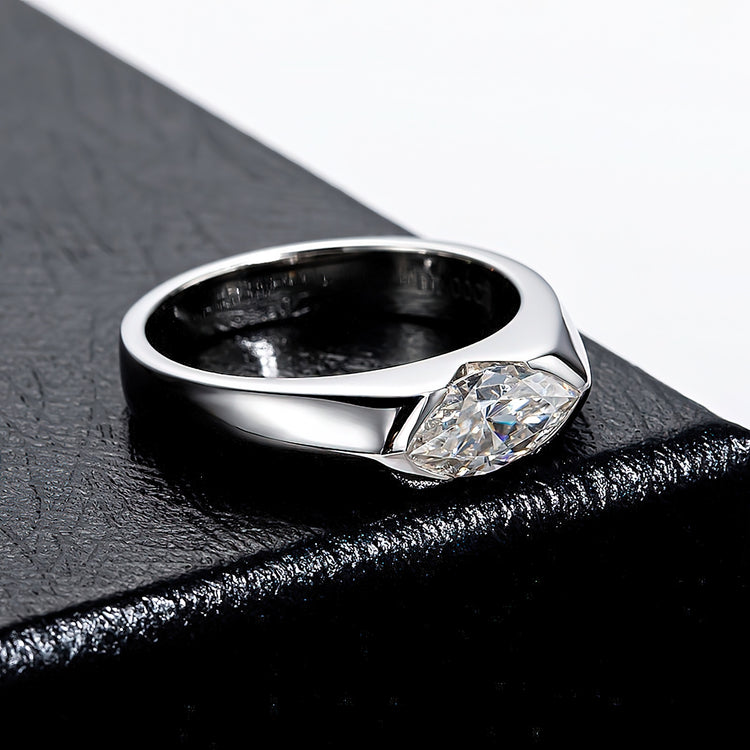 Modern Marquise Moissanite Wedding Ring