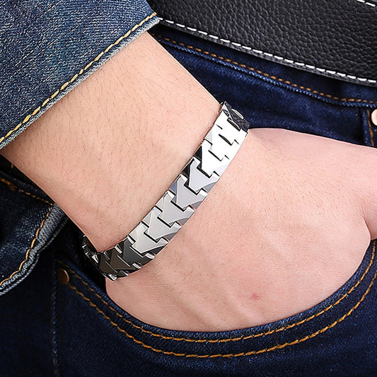 Tungsten Carbide Magnetic Hematite Bracelet For Men