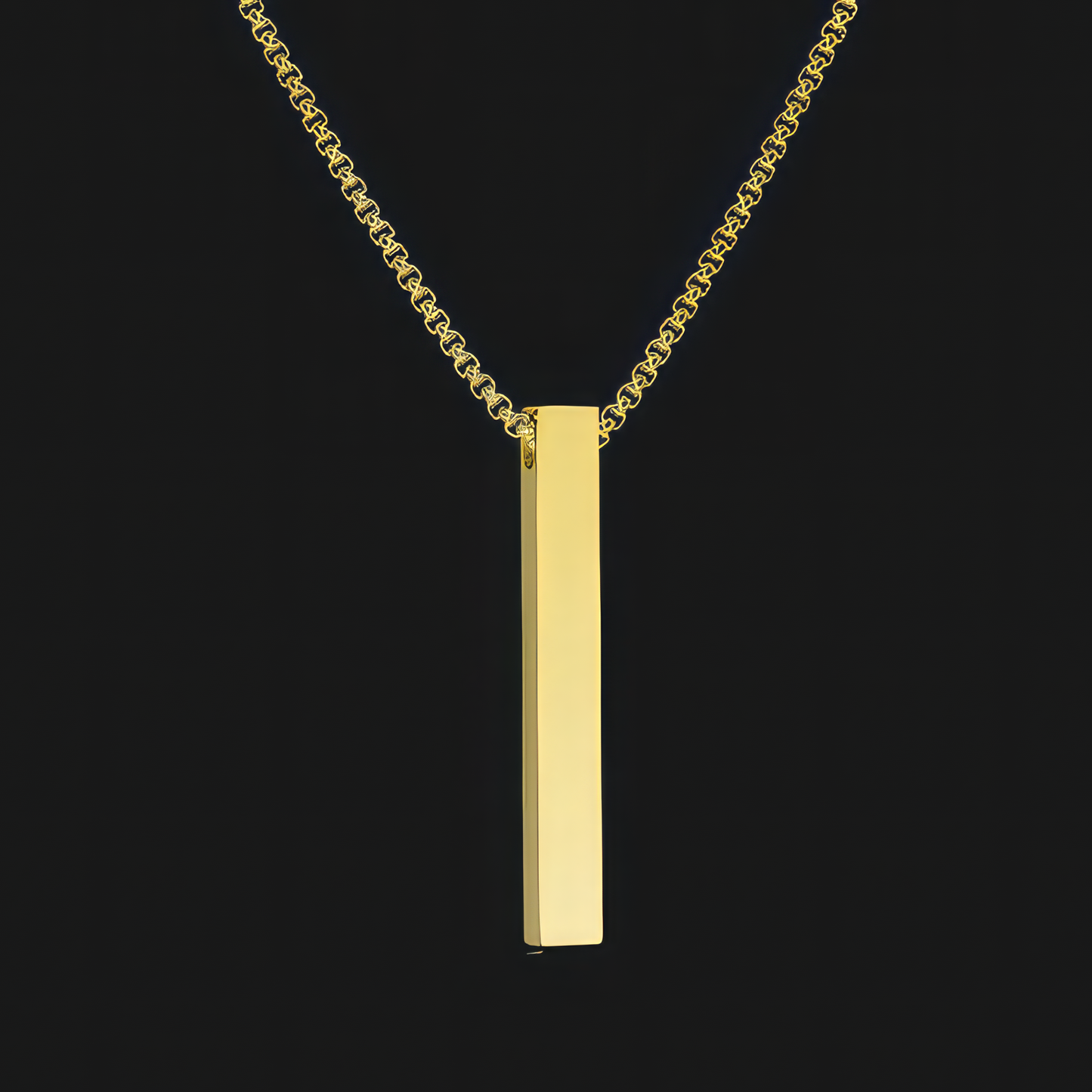 Gold Rectangle Bar Pendant