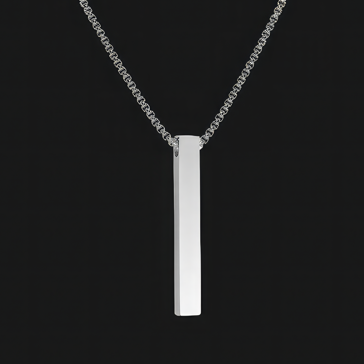 Silver Rectangle Bar Pendant