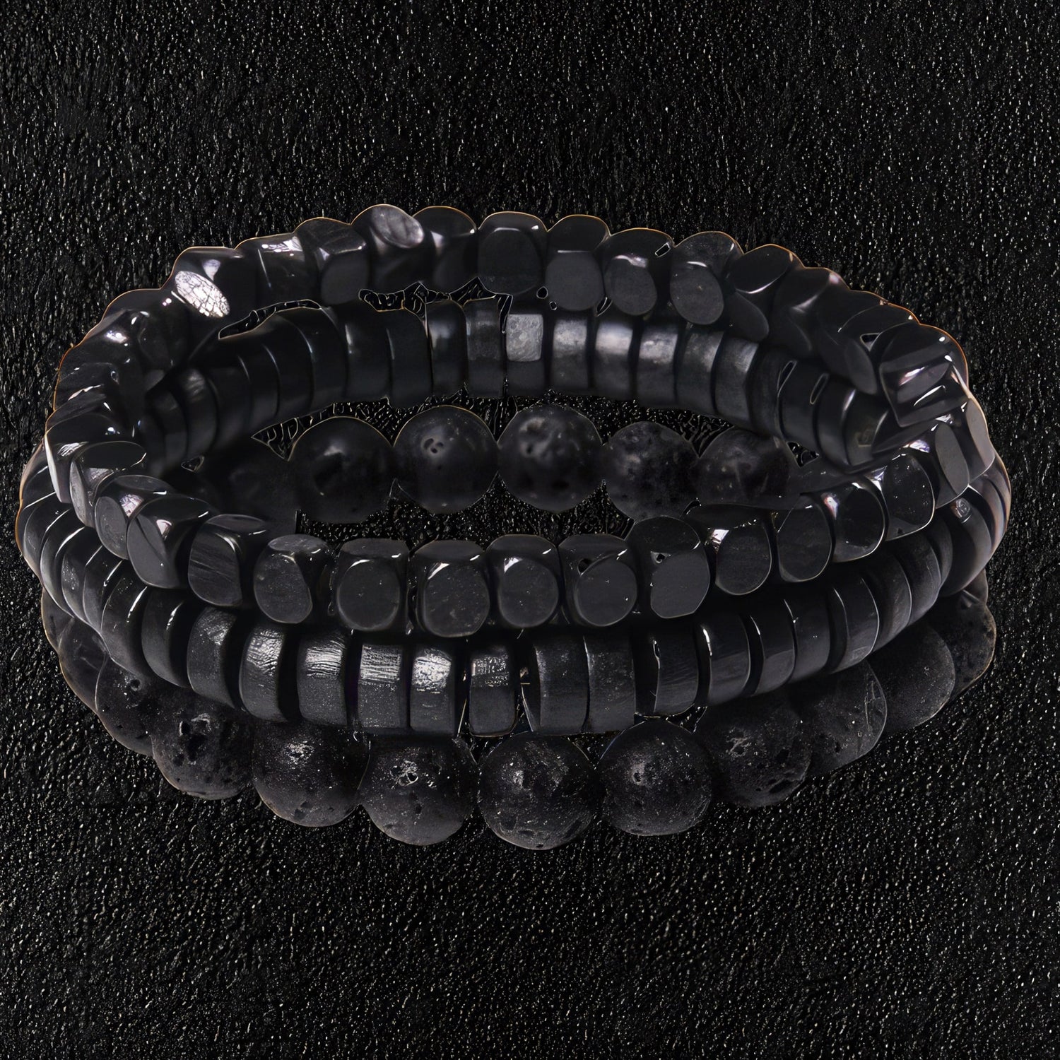 Black Onyx & Lava Stone Bracelet