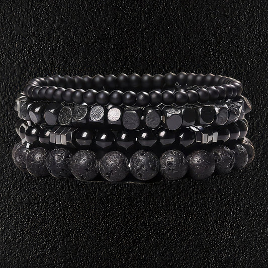 Black Onyx & Lava Stone Bracelet