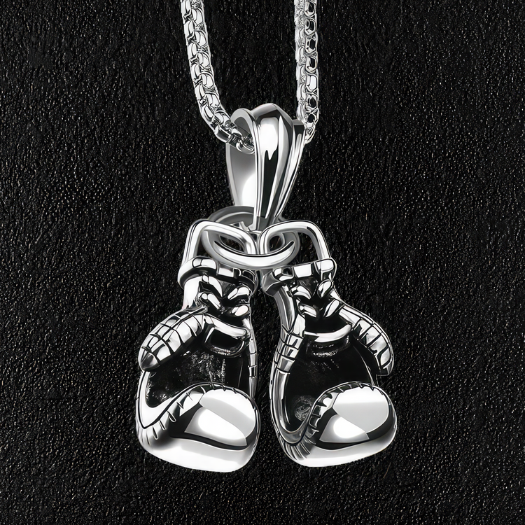 Silver Boxing Gloves Pendant & Necklace