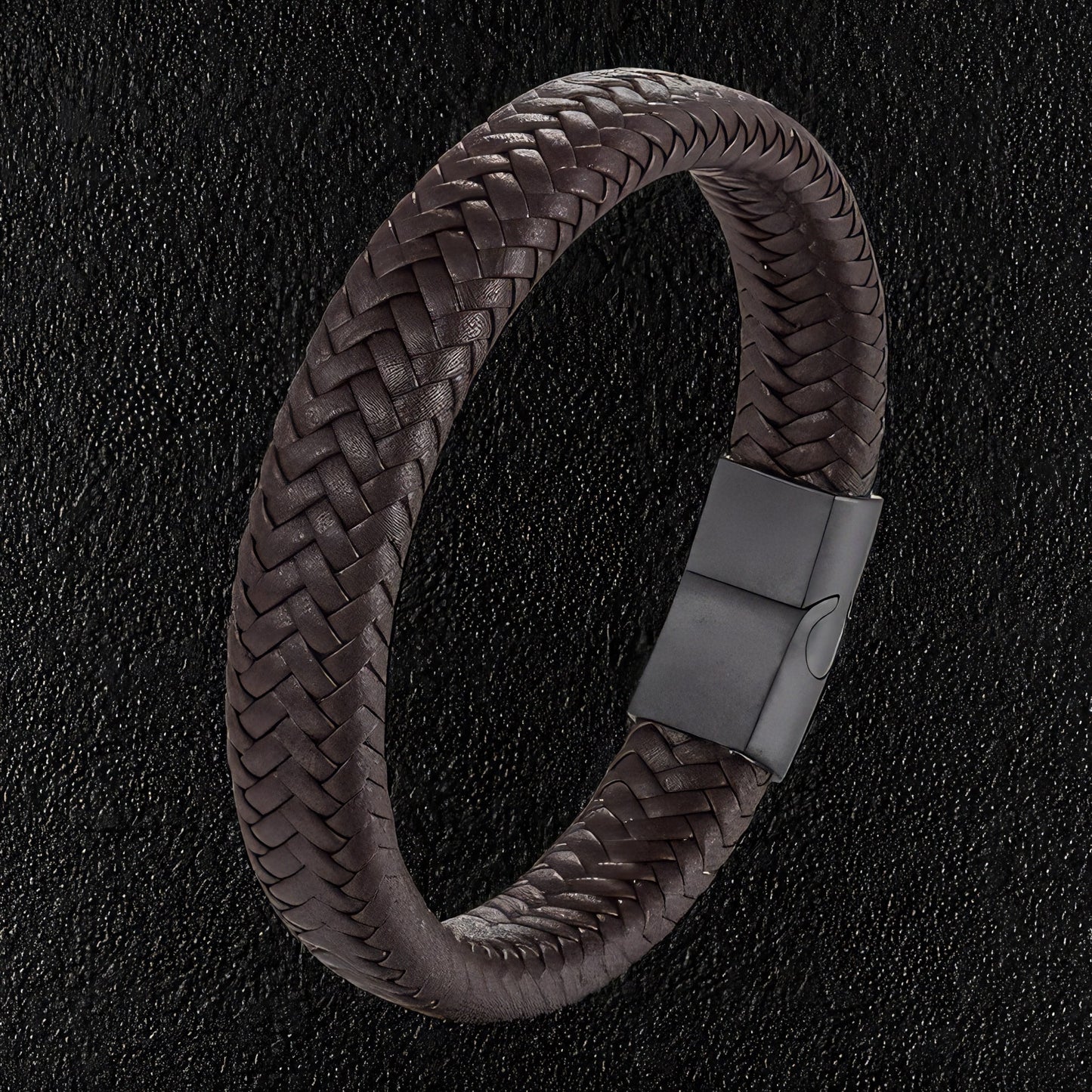 Braided Brown Leather Bracelet