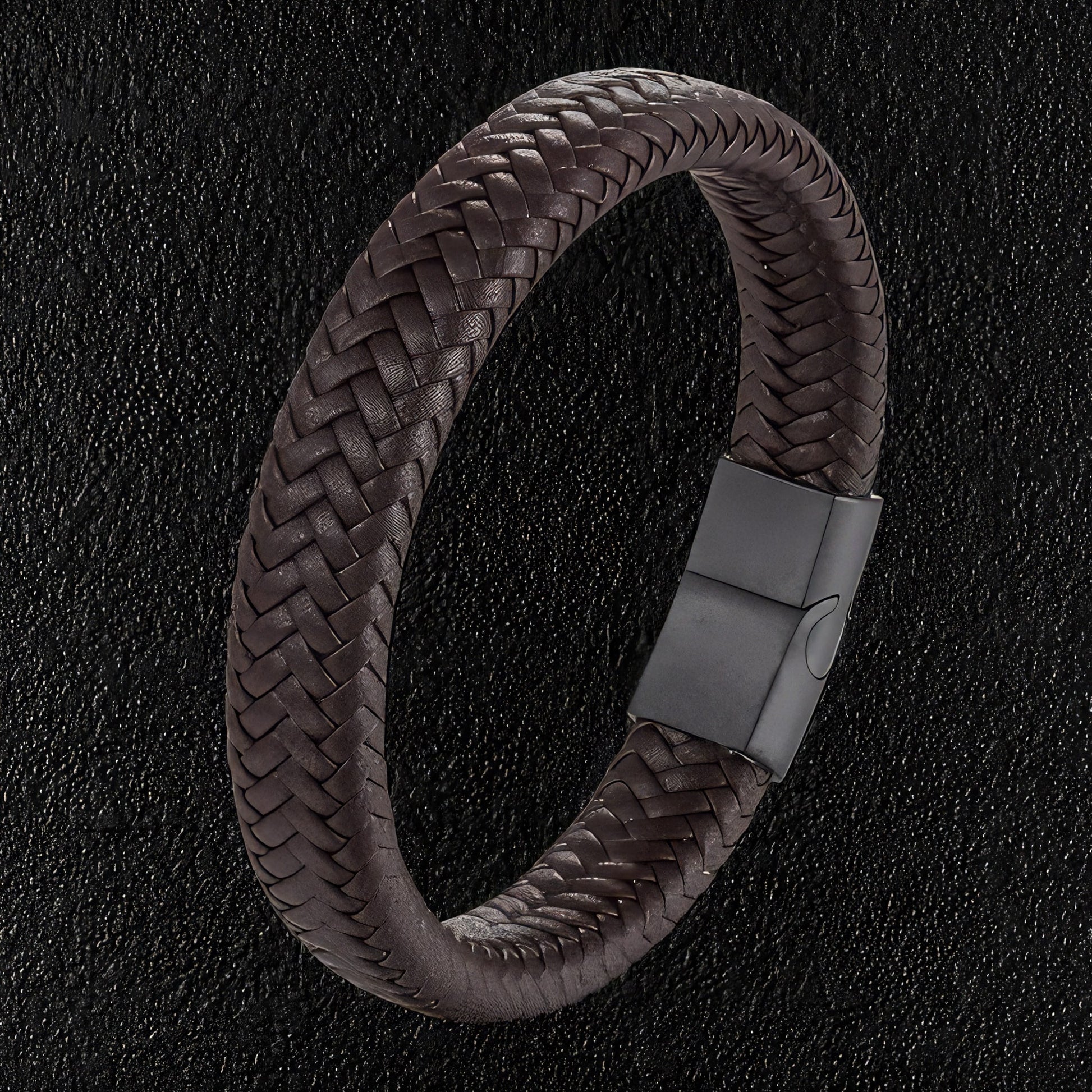 Braided Brown Leather Bracelet