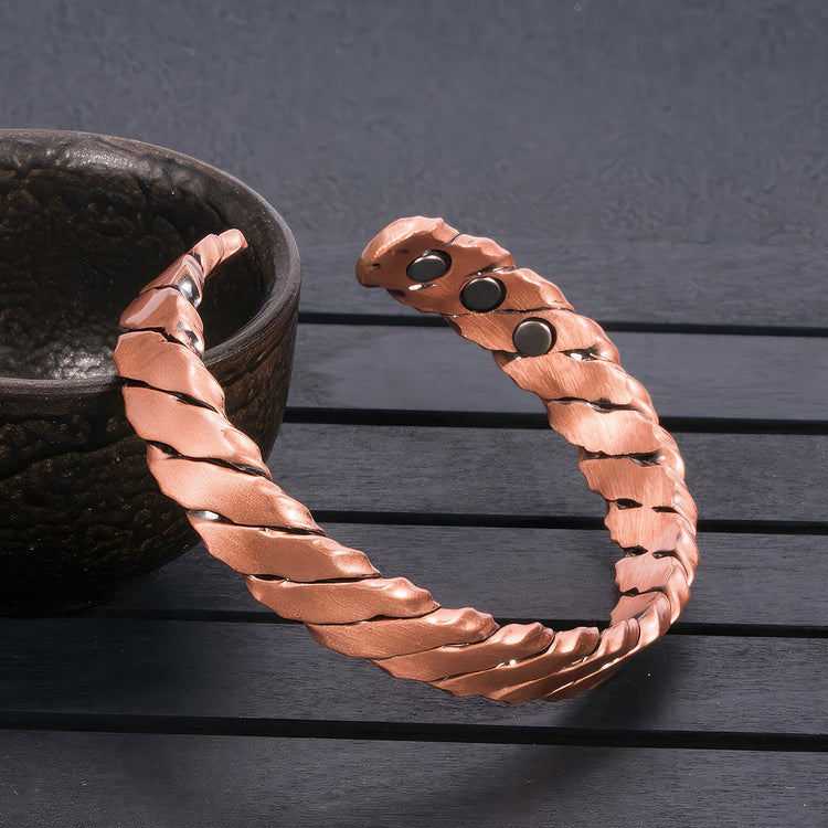 Brushed Copper Twist Cuff Bracelet