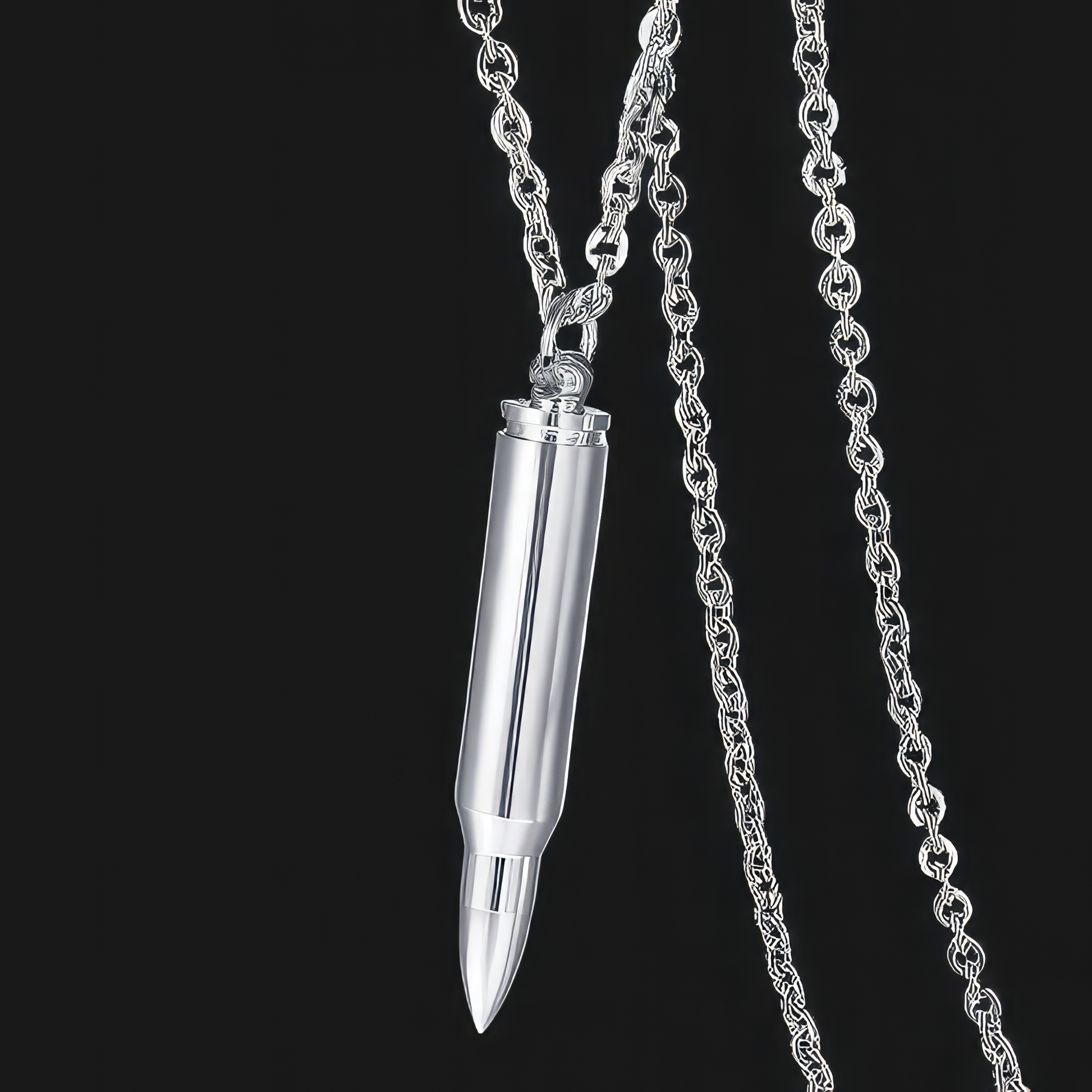 Steel Hollow Bullet Pendant