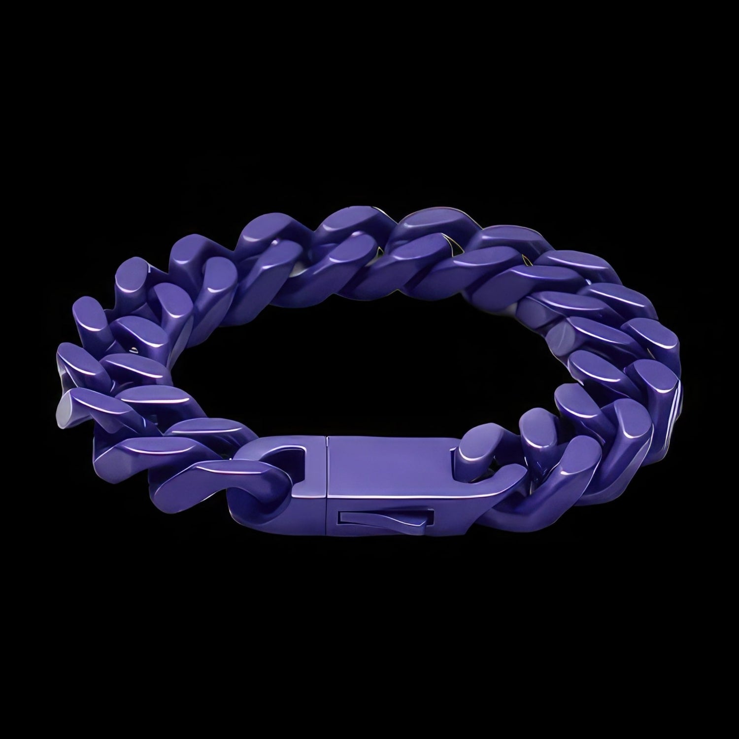 Blue Cuban Chain Link Bracelet