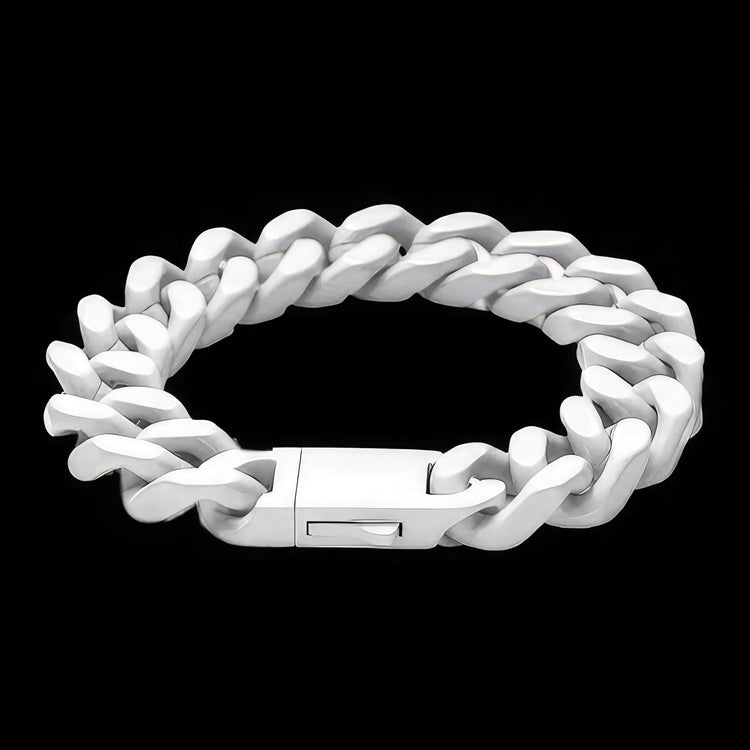 White Cuban Chain Link Bracelet