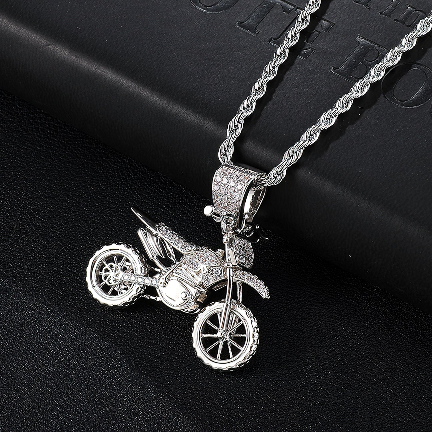 Trial Bike Pendant Necklace