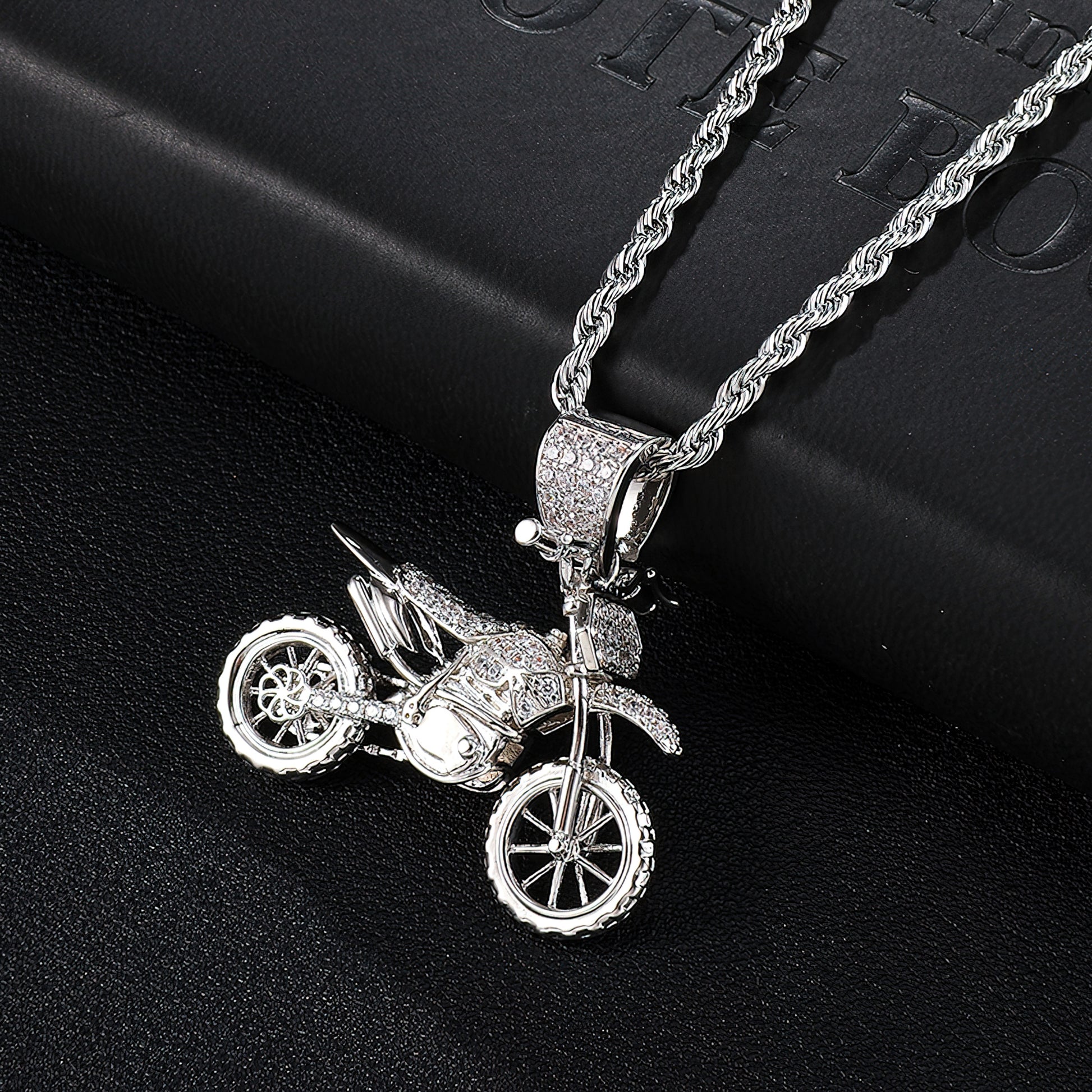 Trial Bike Pendant Necklace