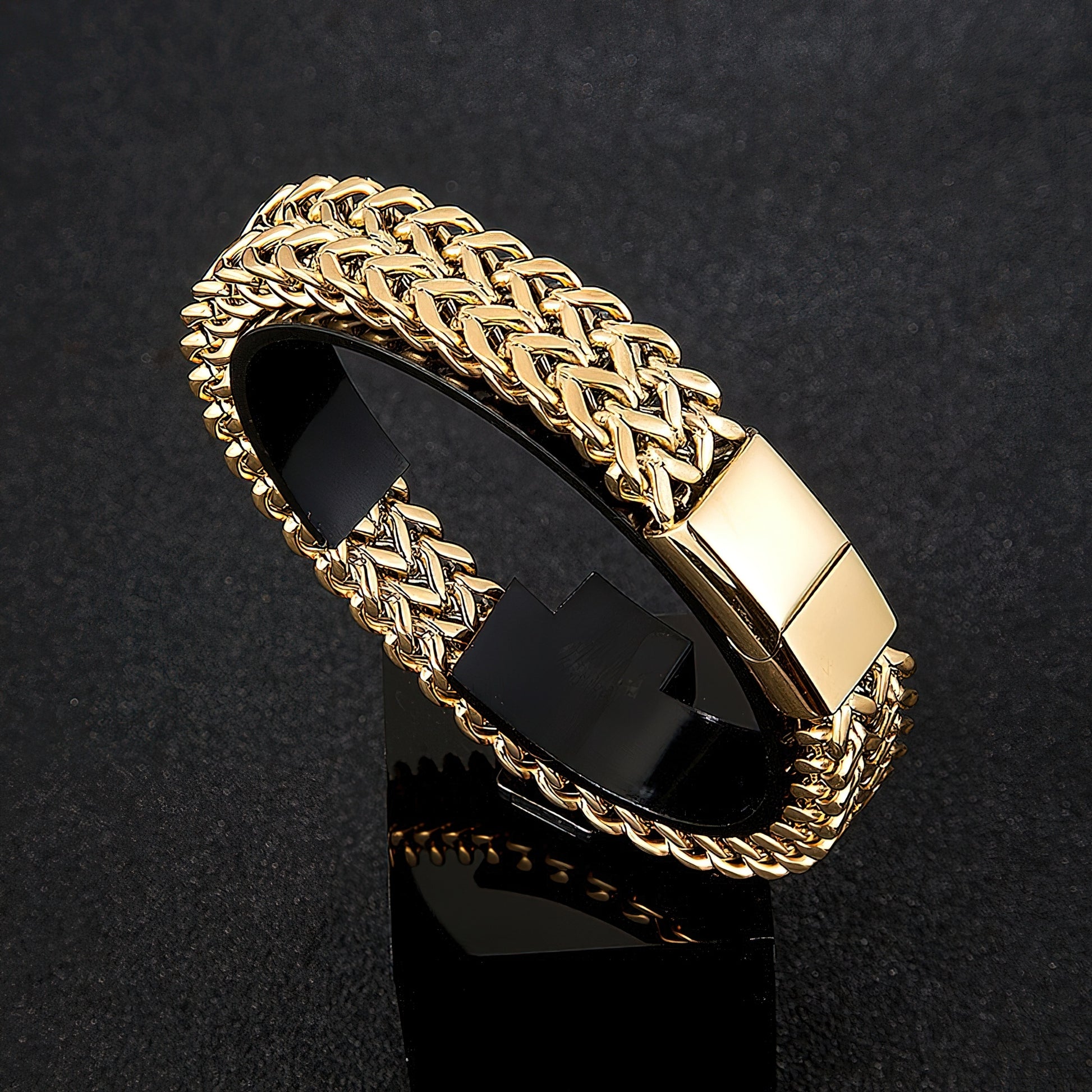 Stainless Steel Double Herringbone Wristband