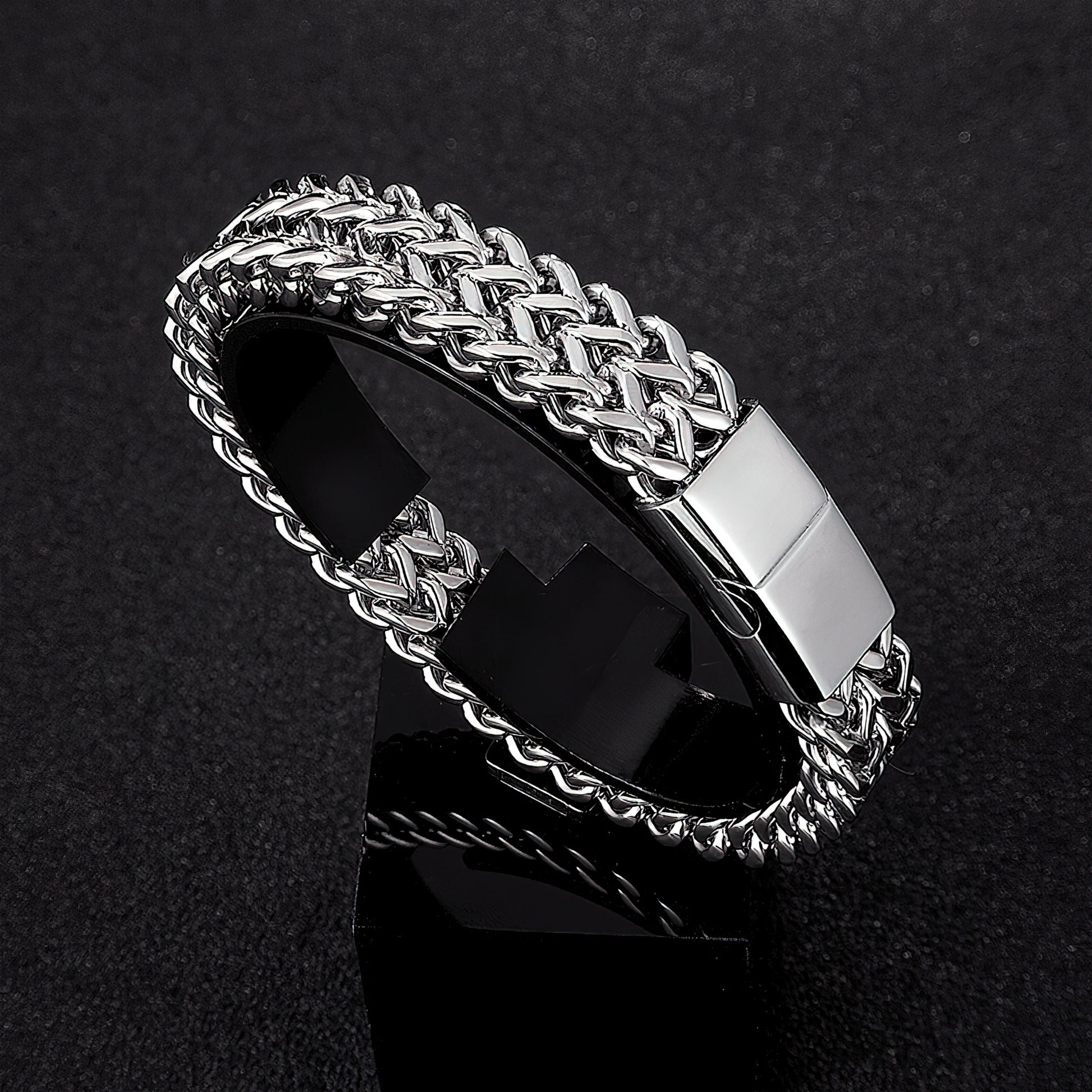 Stainless Steel Double Herringbone Bracelet