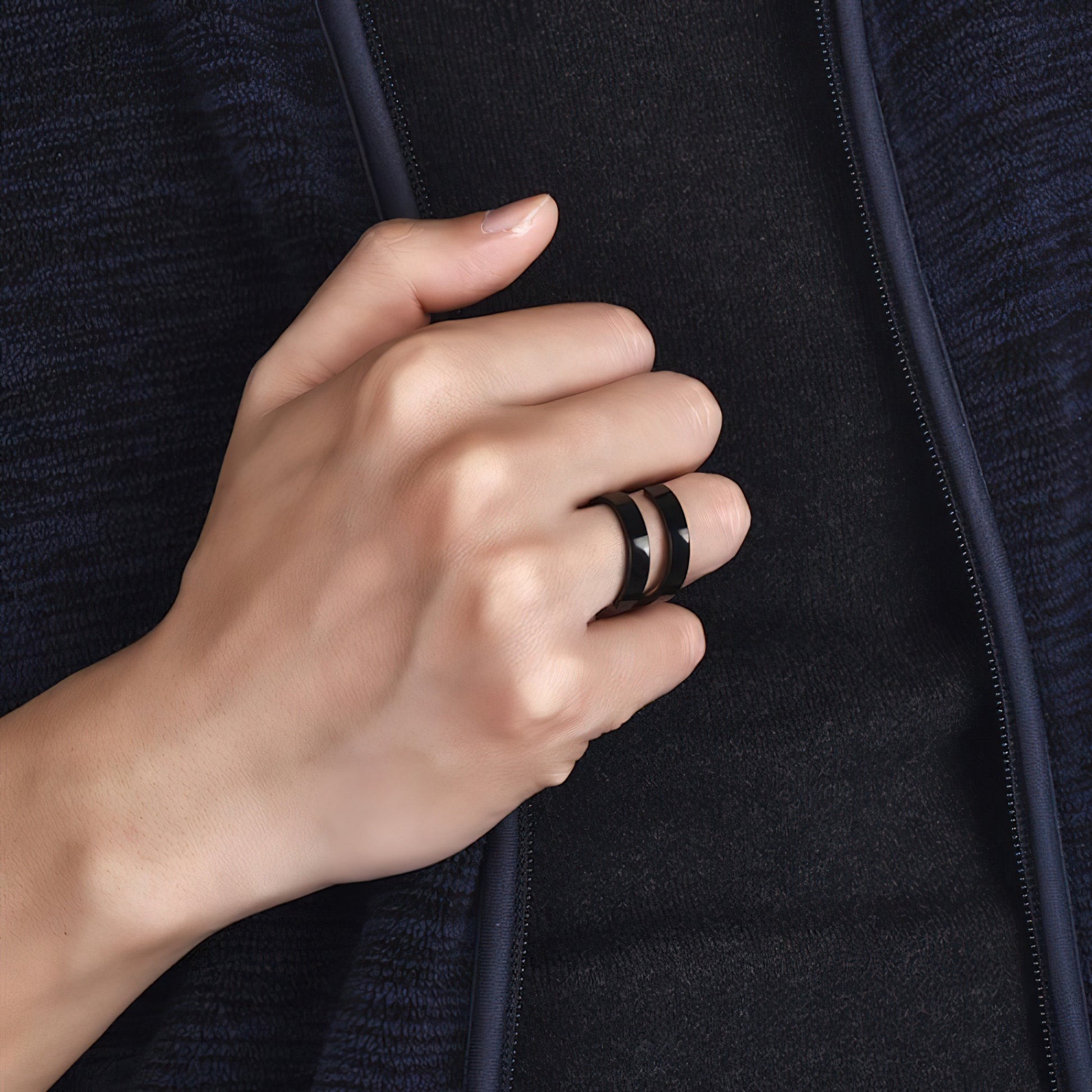 Black Double Loop Ring