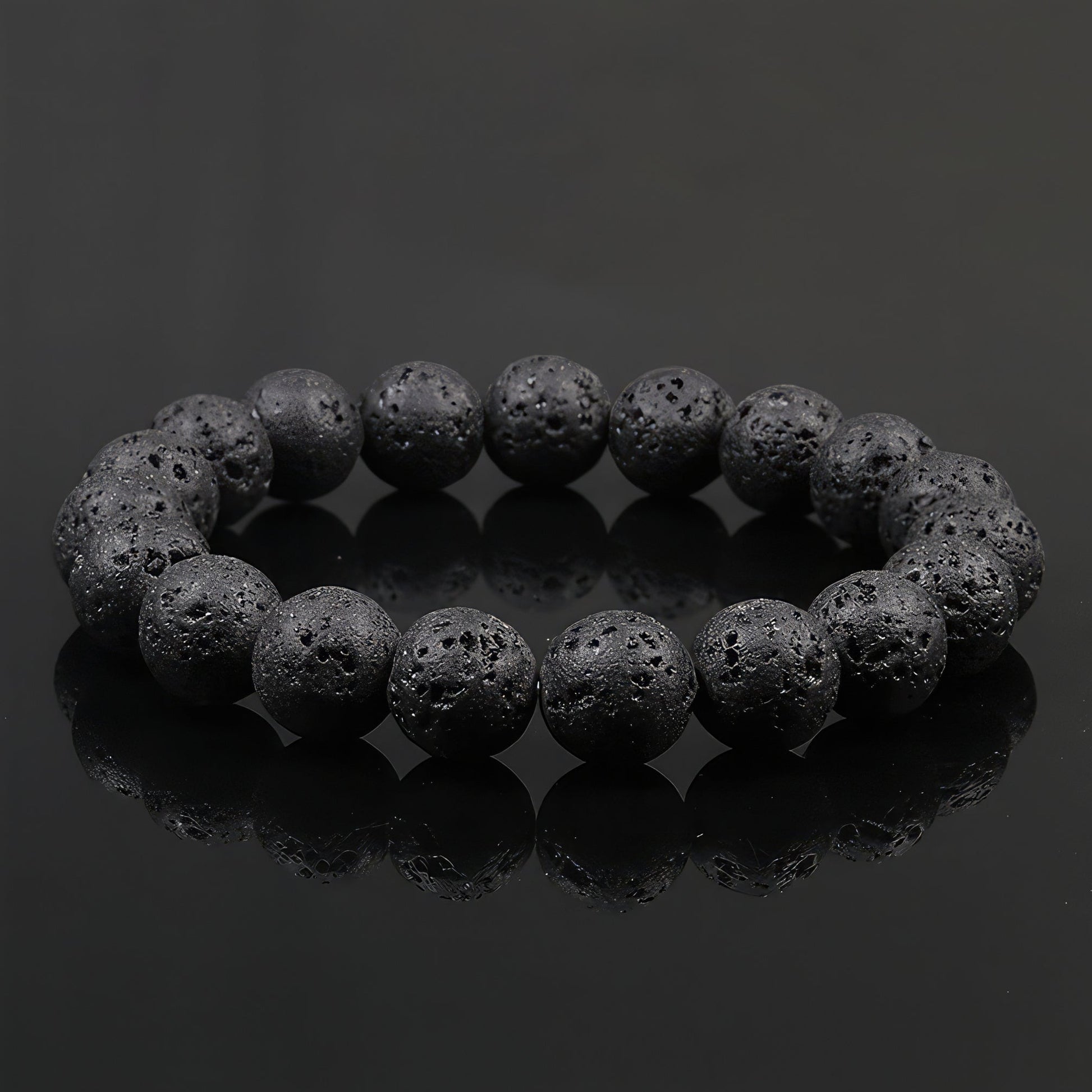 Volcano Lava Stone Bead Bracelet