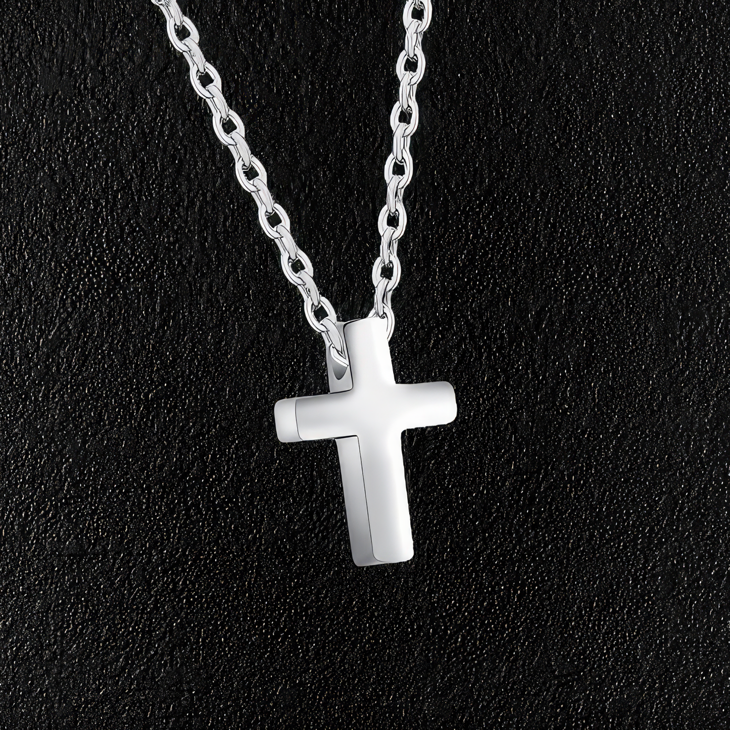 Men's Little Silver Chunky Cross