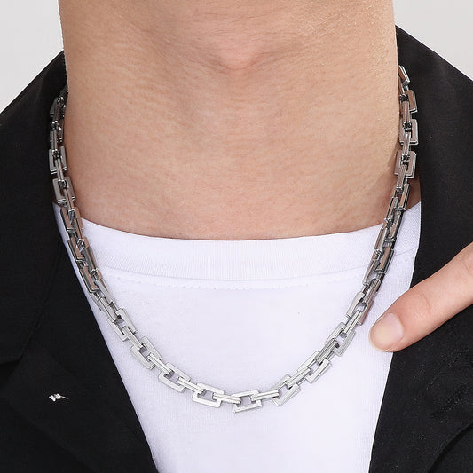 Rectangle Link Necklace For Men