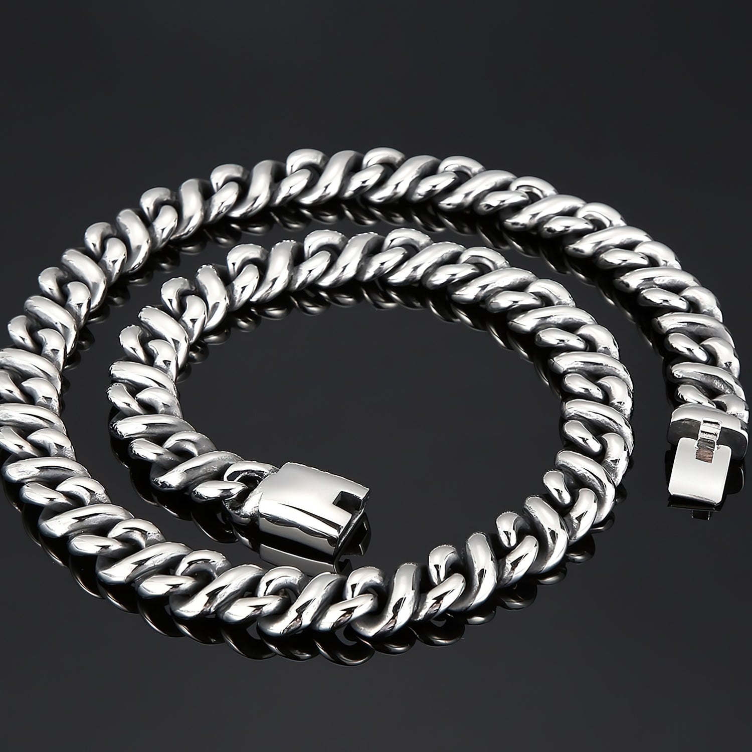 Heavy Stainless Steel Infinity Link Necklace