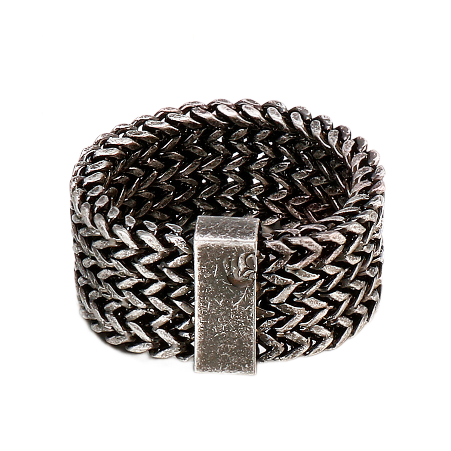 Vintage Herringbone chain link style ring.