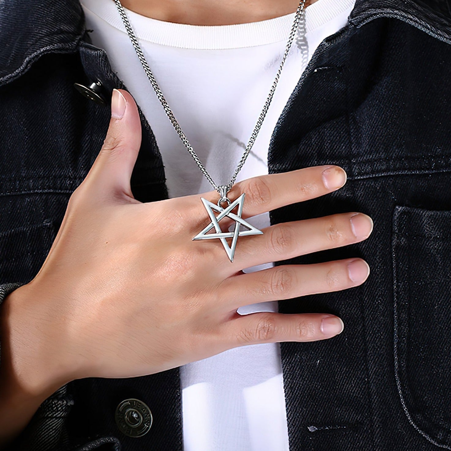 Men's Pentagram Pendant Necklace