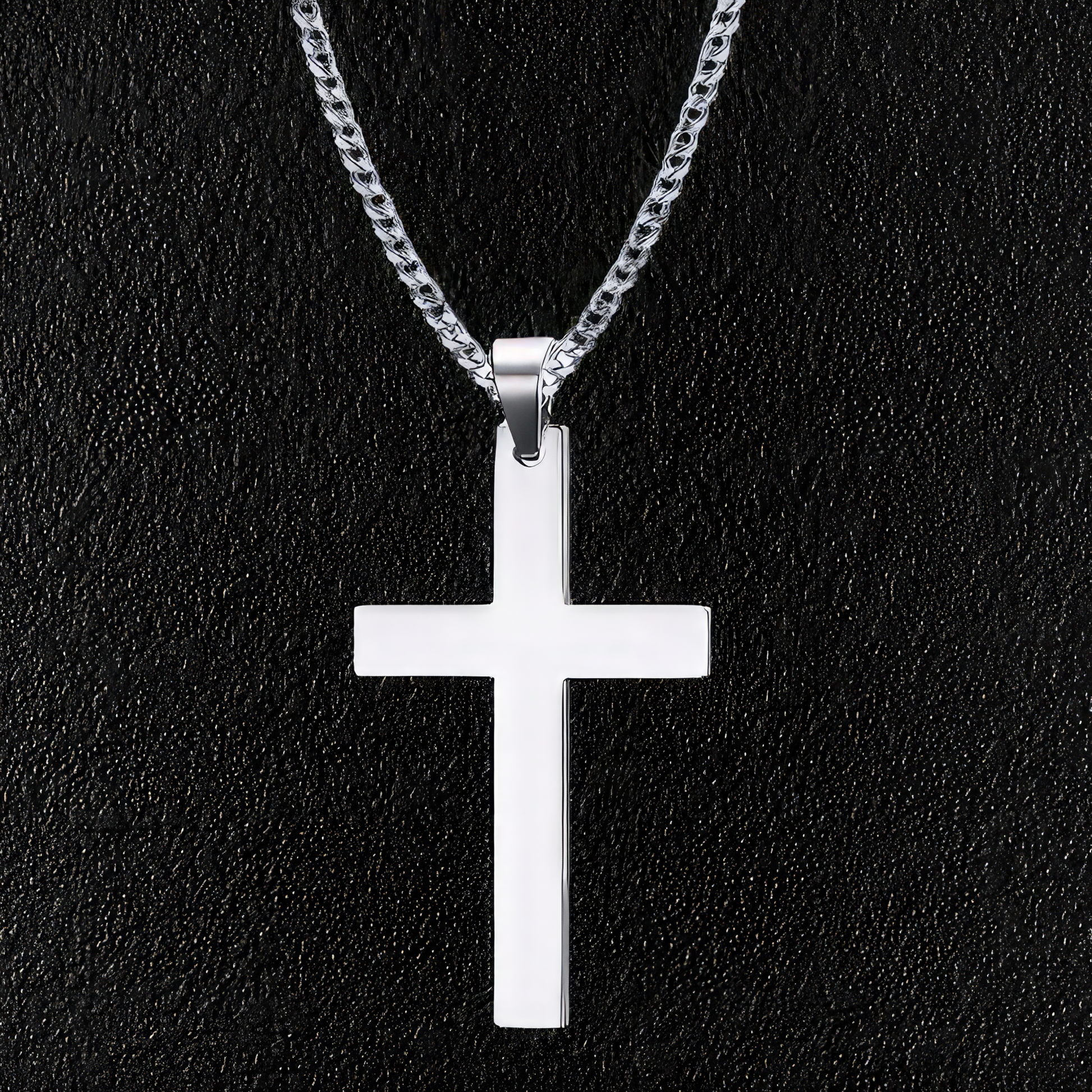 Stainless Steel Simple Cross Pendant