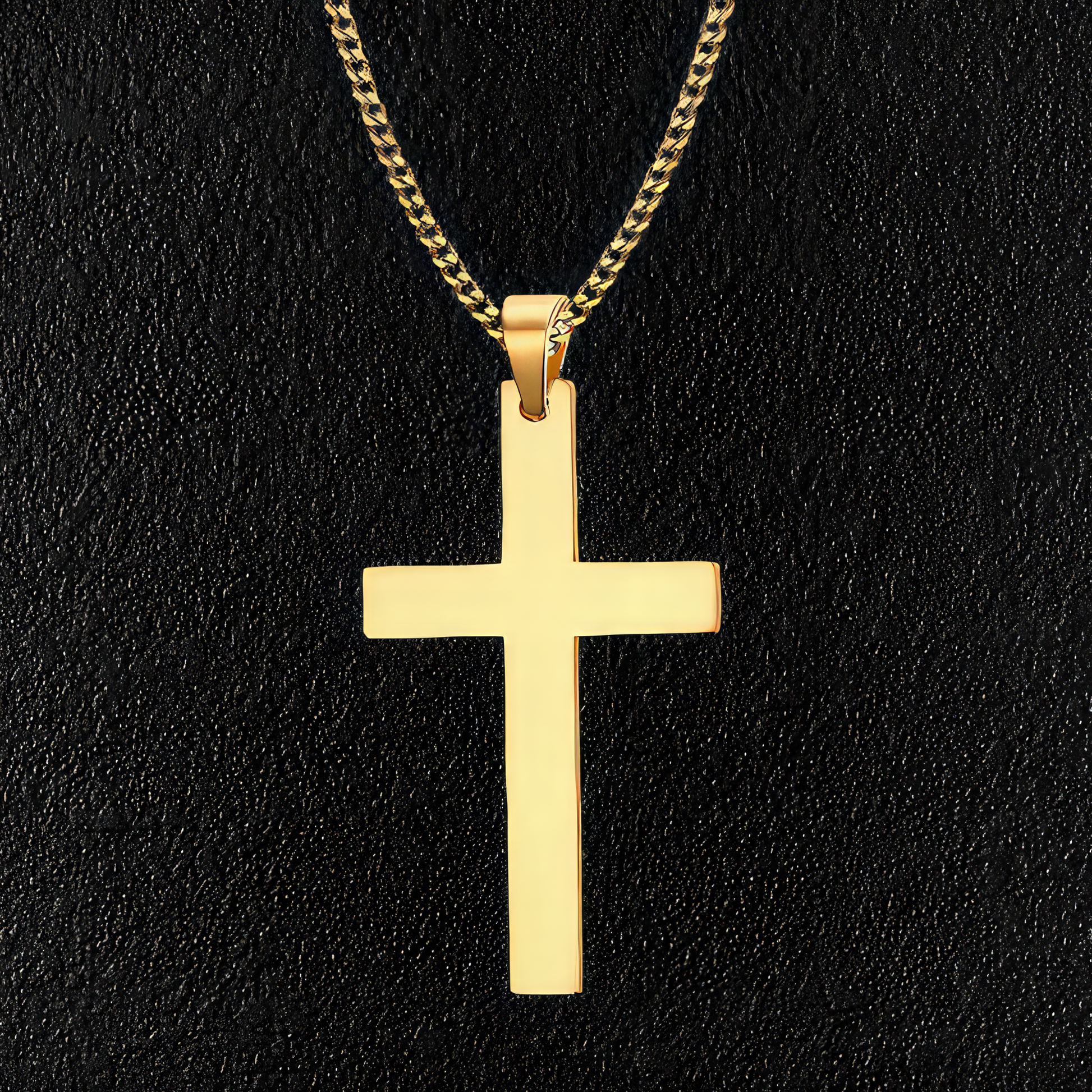 Gold Stainless Steel Simple Cross Pendant