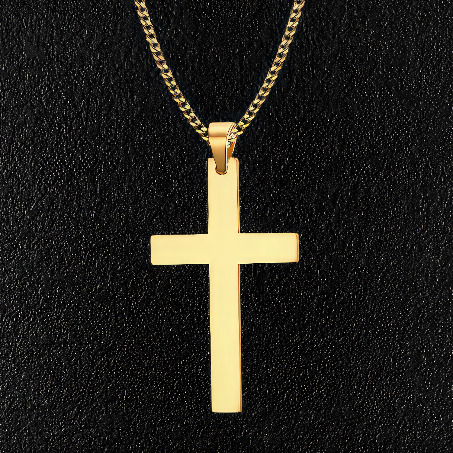 Gold Stainless Steel Simple Cross Pendant