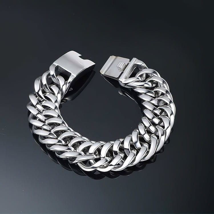 Stainless Steel Ribbon Link Bracelet