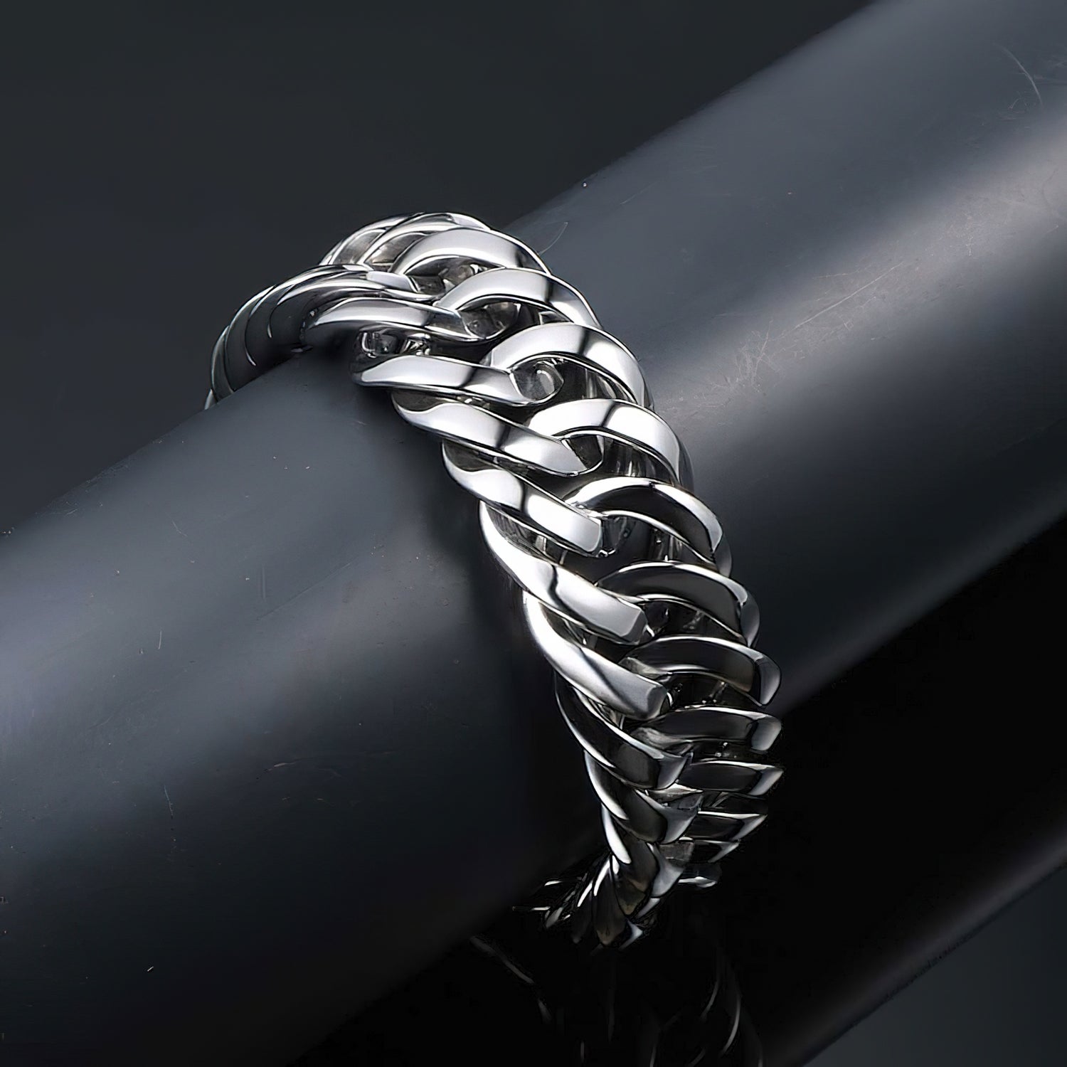 Men's Steel Ribbon Link Bracelet