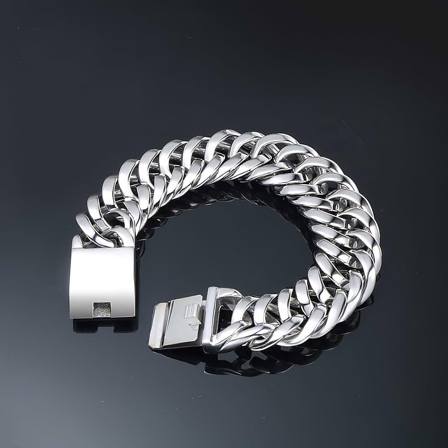 316L Stainless Steel Ribbon Link Bracelet