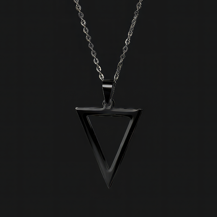 Black Triangle Pendant Necklace