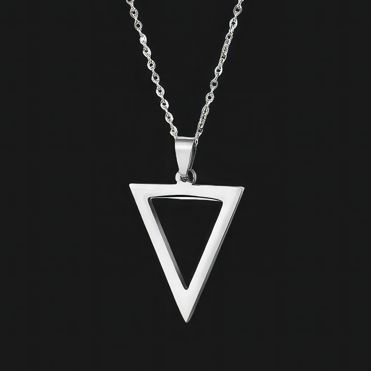 Stainless Steel Triangle Pendant Necklace