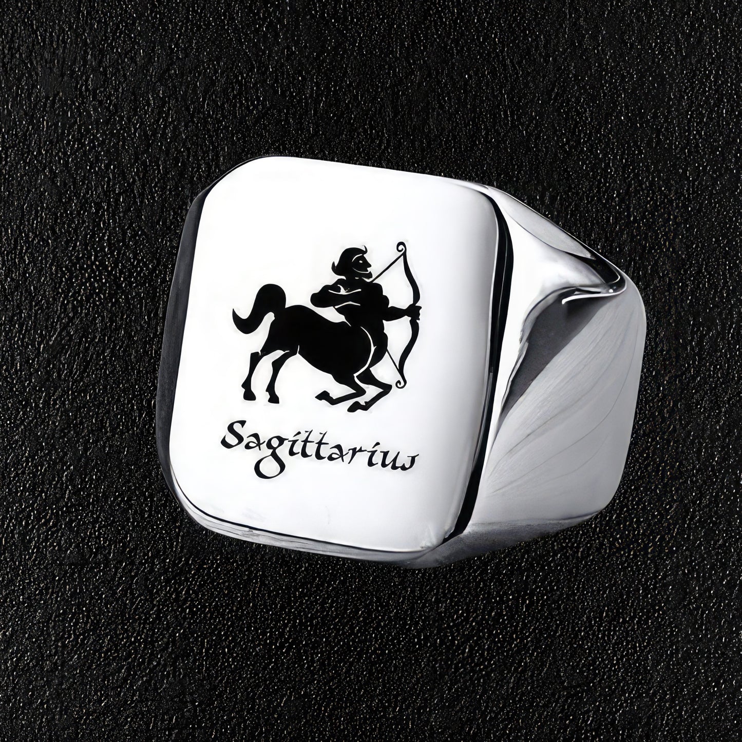 Men's Sagittarius Zodiac Sign Signet Ring