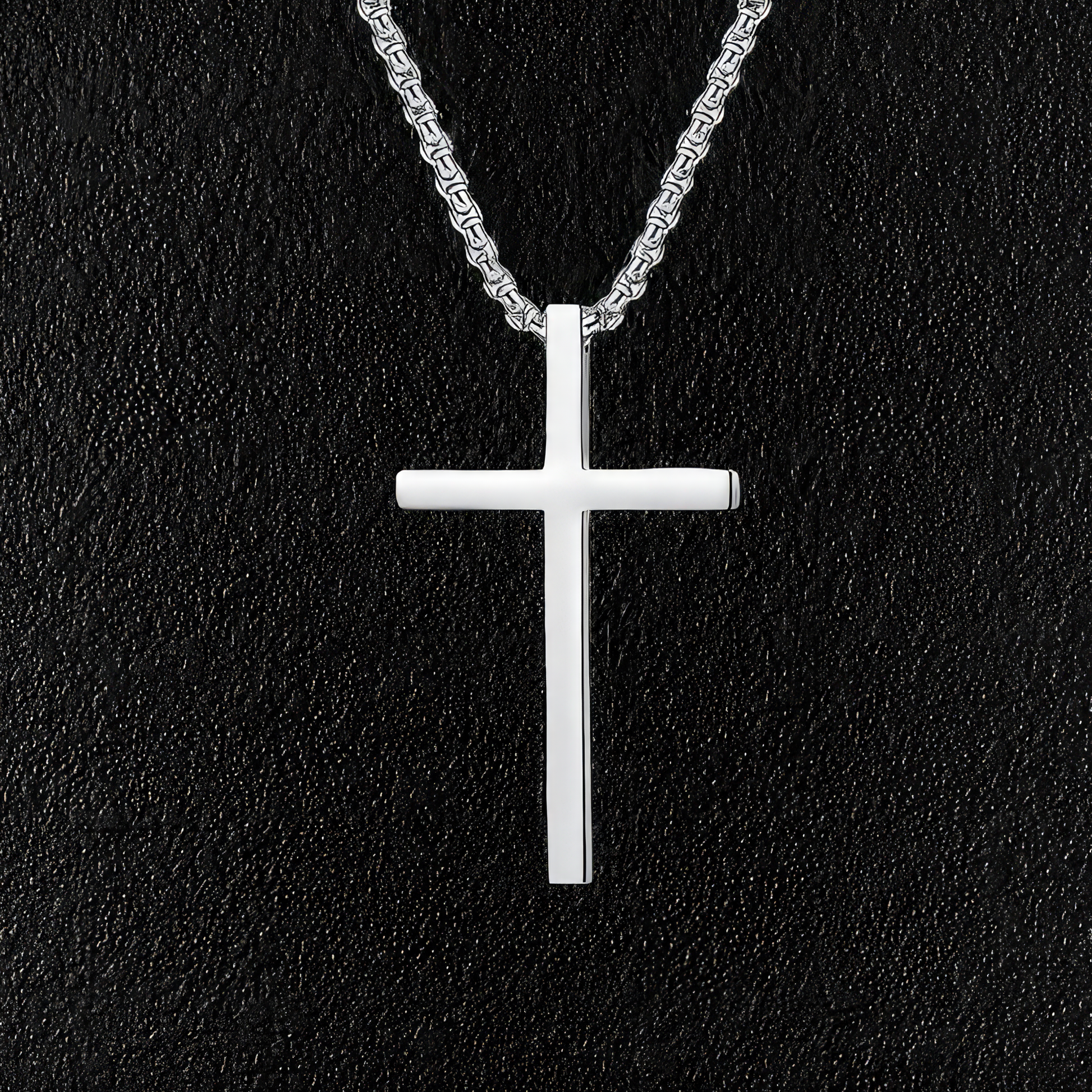 Medium Stainless Steel Minimal Cross Necklace