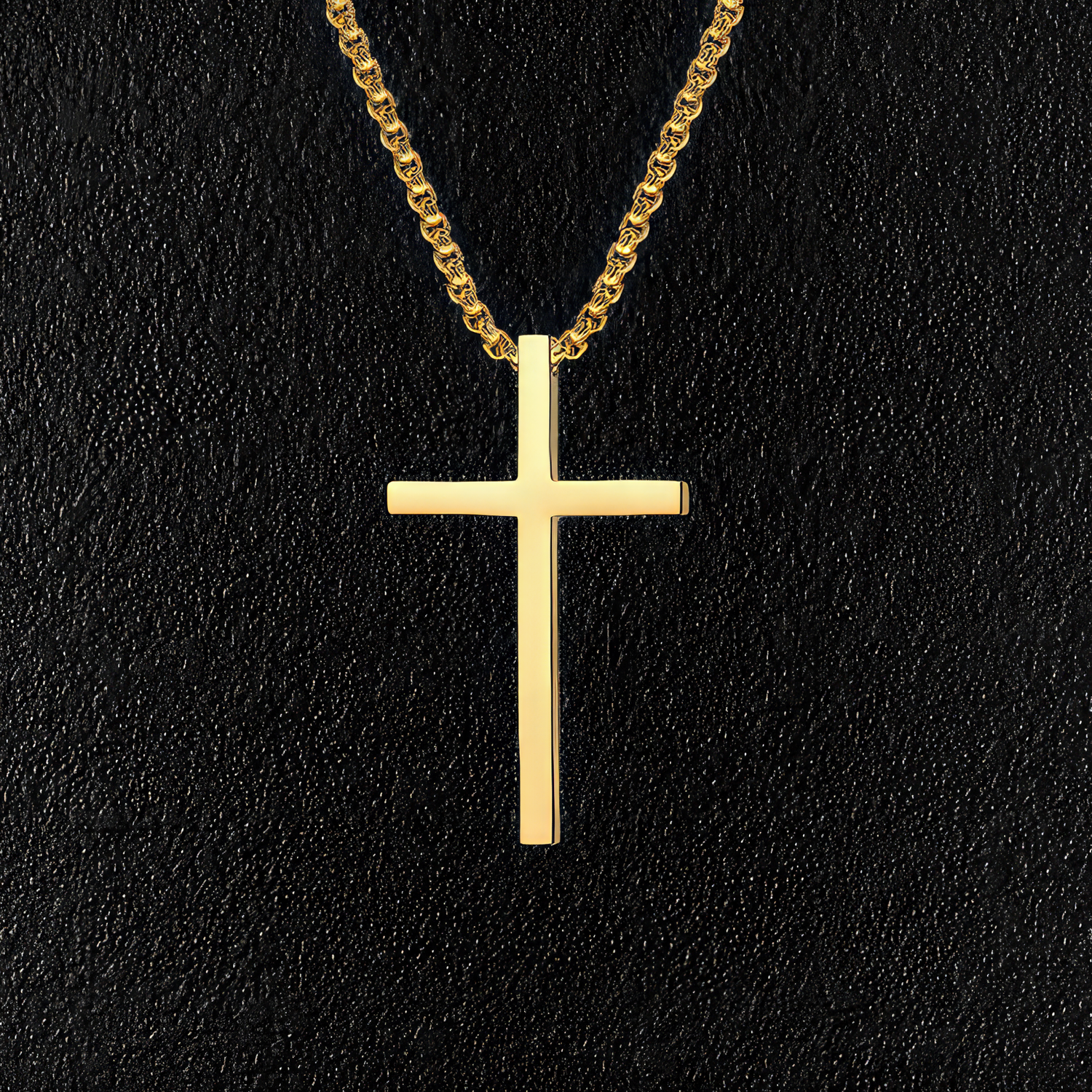 Small Gold Stainless Steel Minimal Cross Necklace