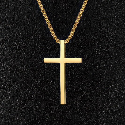 Medium Gold Stainless Steel Minimal Cross Necklace